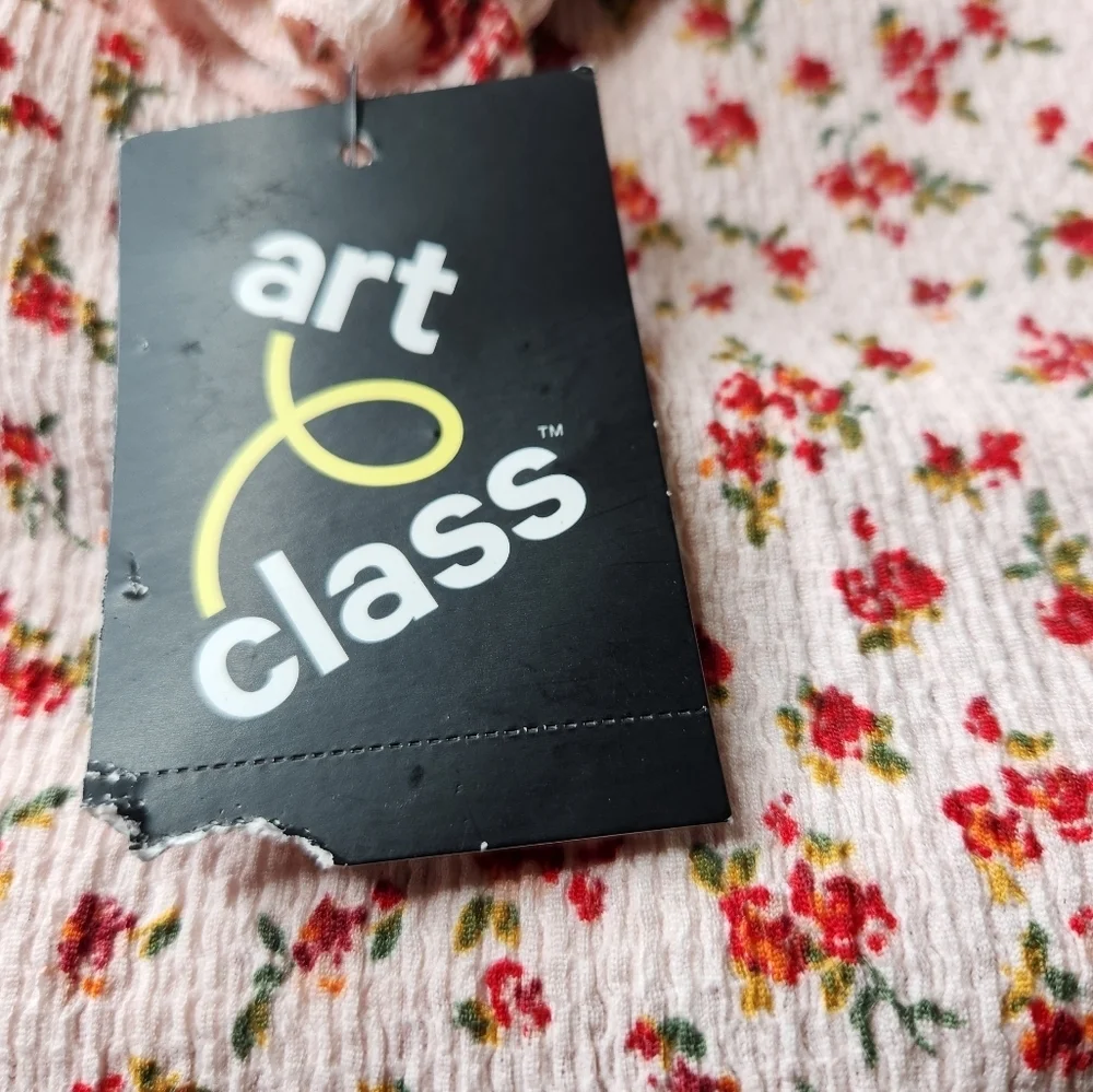 Girl's Floral Dress & Red Sweater - Art Class - Size L(10-12)
